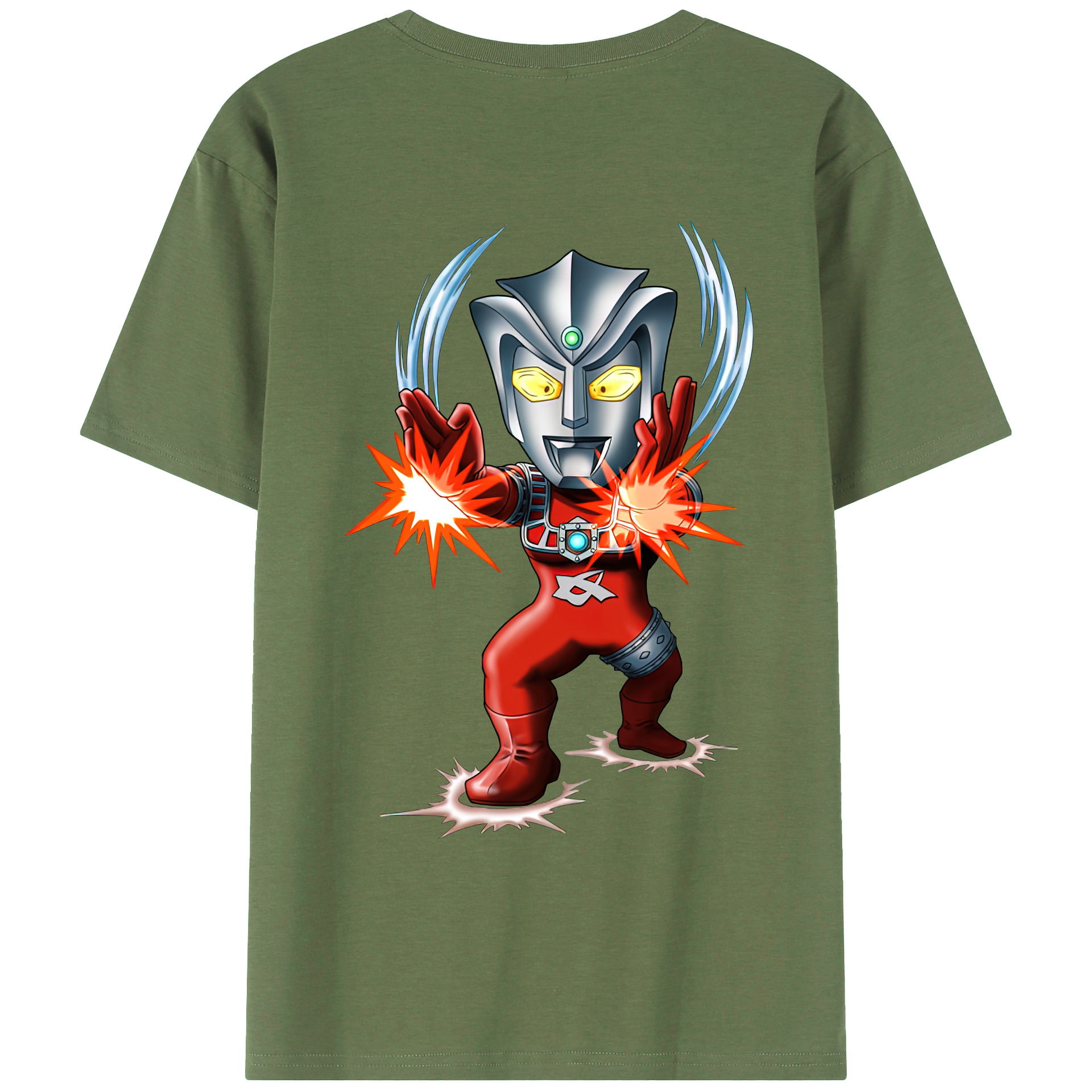 （画像用） ウルトラマン Ultraman 綿100％ メンズ半袖Tシャツ（バックプリント） 通気性